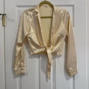 satin tie top
